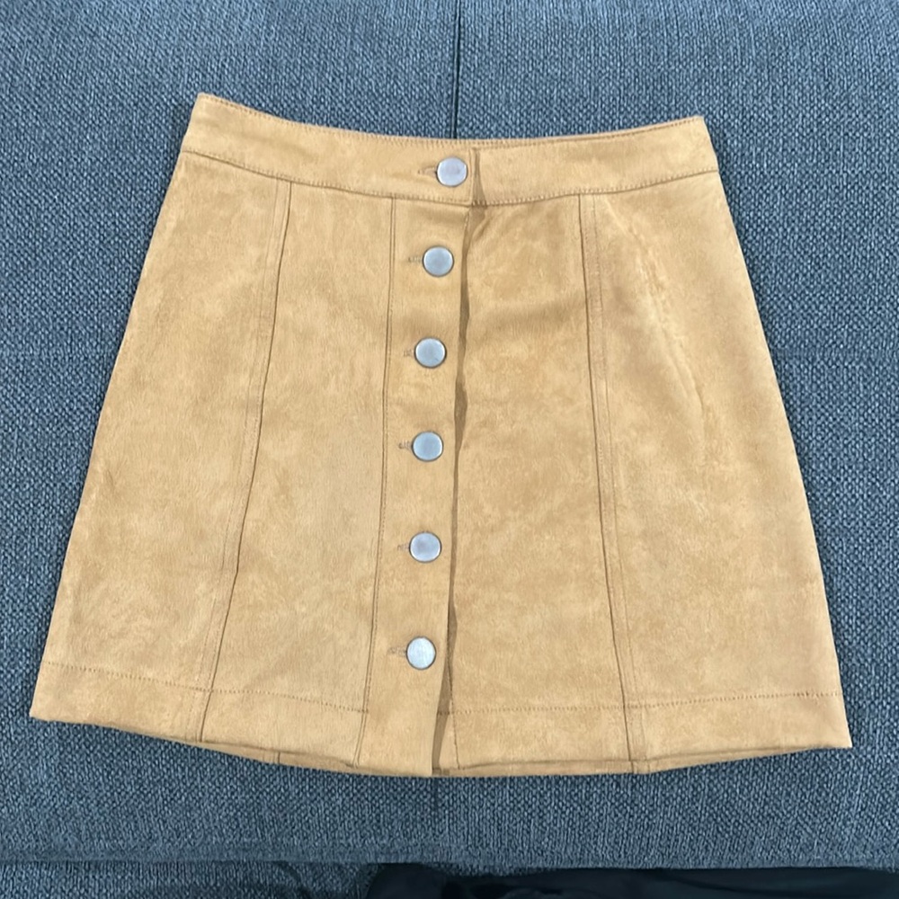 Forever 21 Skirt Size S Camel Button Down